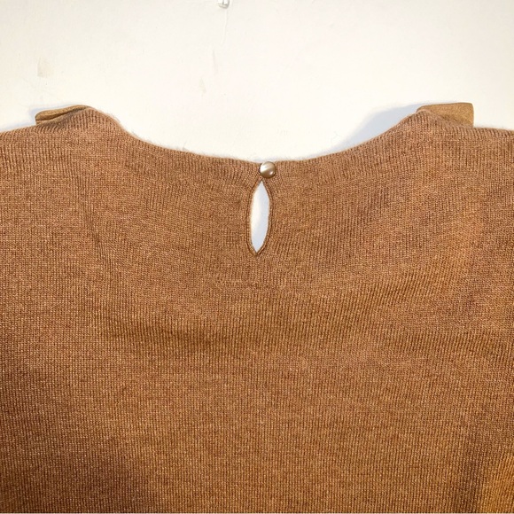 J. Crew Factory Herringbone Peter Pan Collar Sweater in Camel Brown Sz XS - Picture 10 of 12